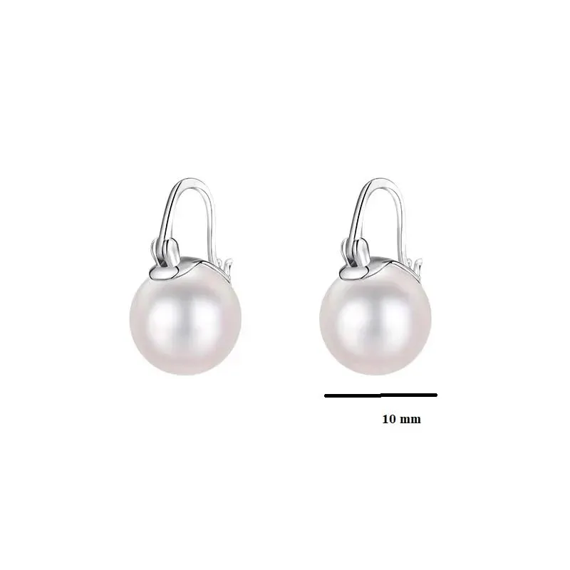 925 Ayar Gümüş 10 Mm İnci Küpe