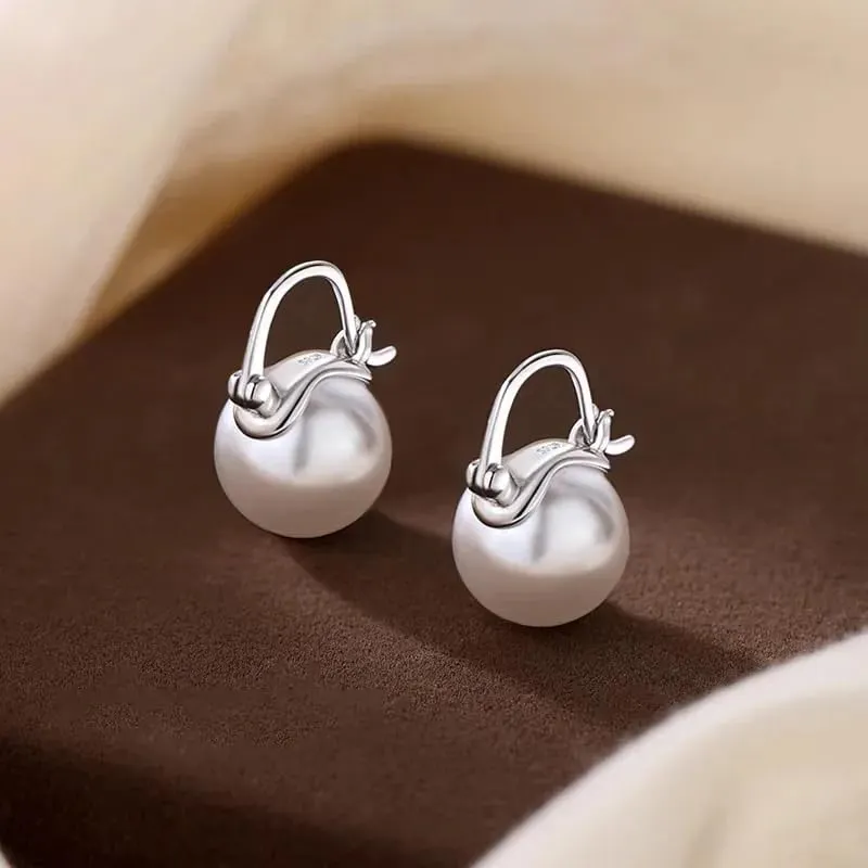 925 Ayar Gümüş 10 Mm İnci Küpe