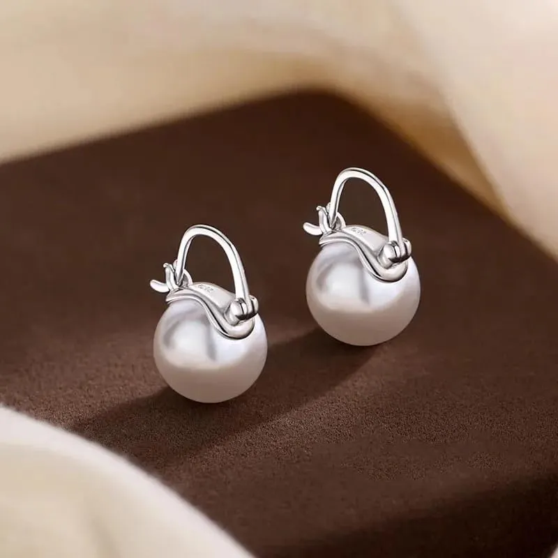 925 Ayar Gümüş 10 Mm İnci Küpe