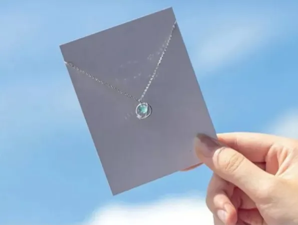925 Ayar Gümüş Mavi Taşlı Aurora Gezegen Kolye