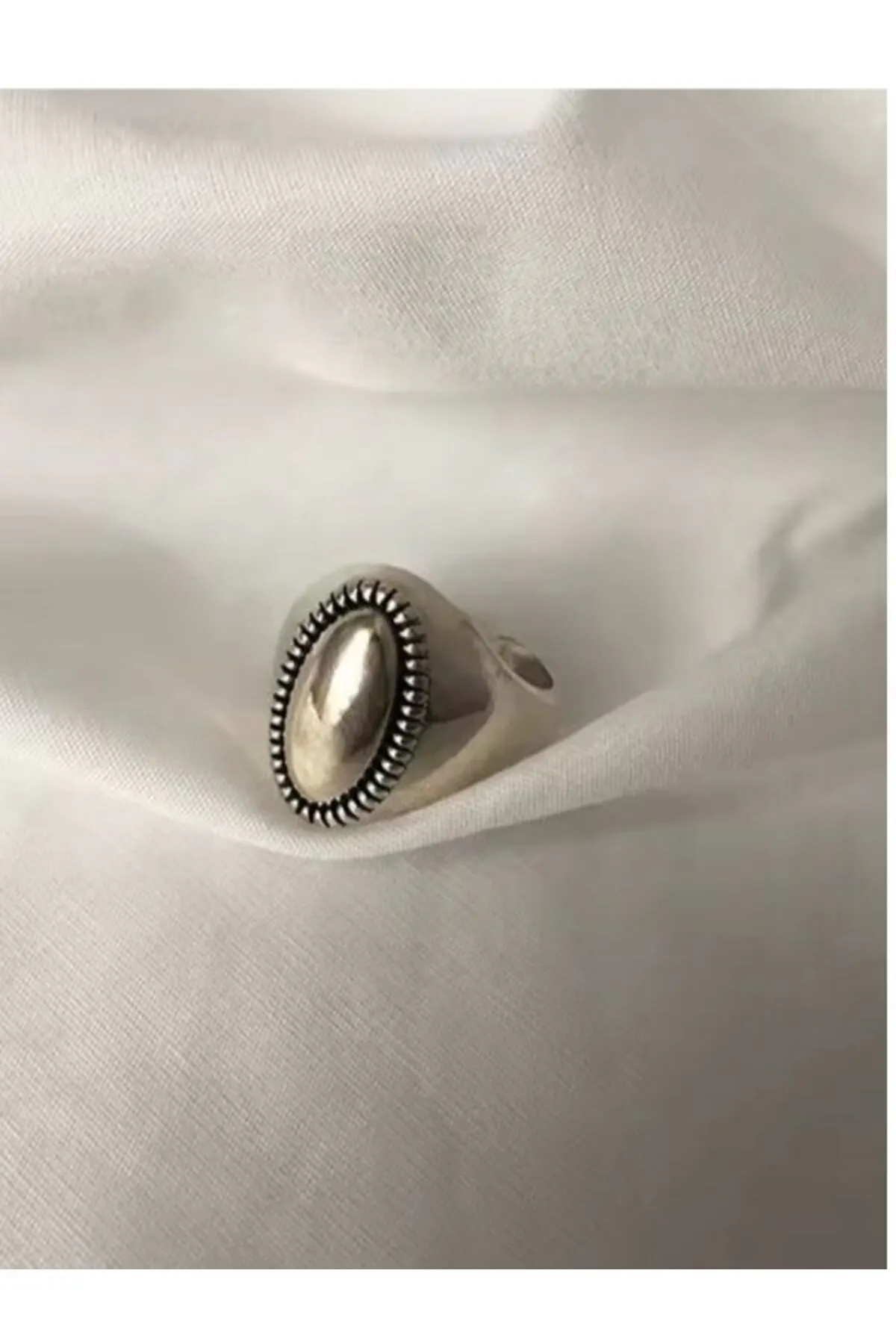 925 Ayar Oval Bohem Tarz Ayarlanabilir Gümüş Yüzük