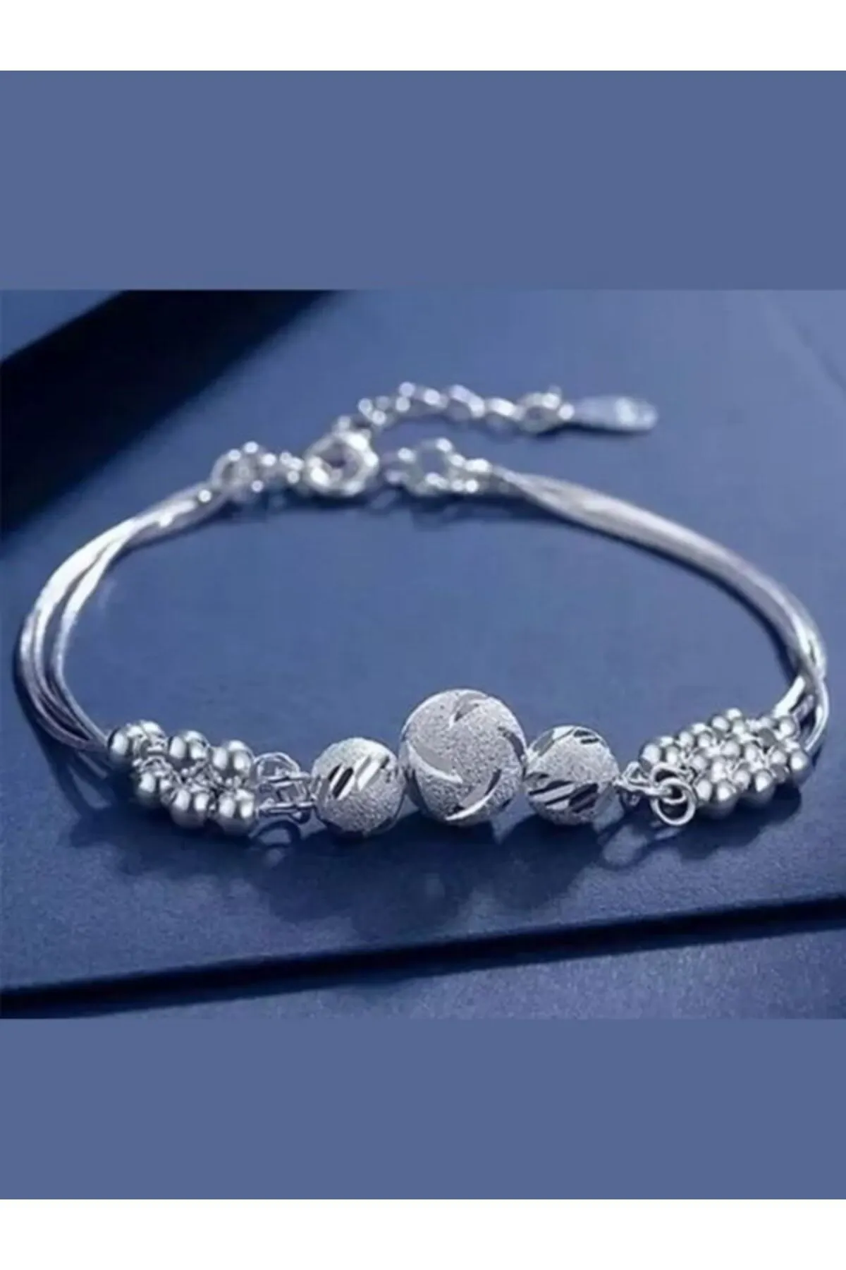 925 Ayar Gümüş Boncuk Top Bileklik