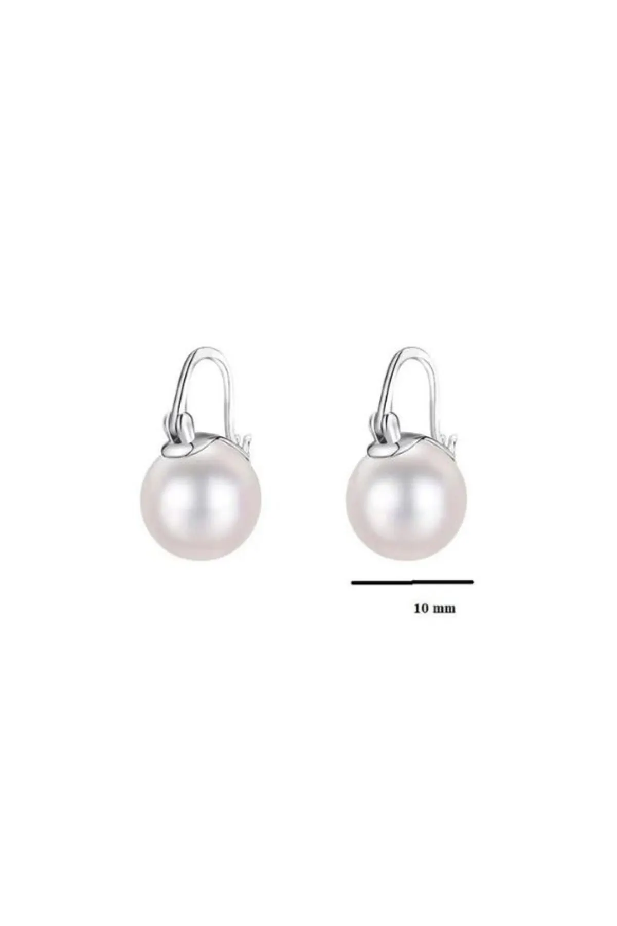 925 Ayar Gümüş 10 Mm İnci Küpe