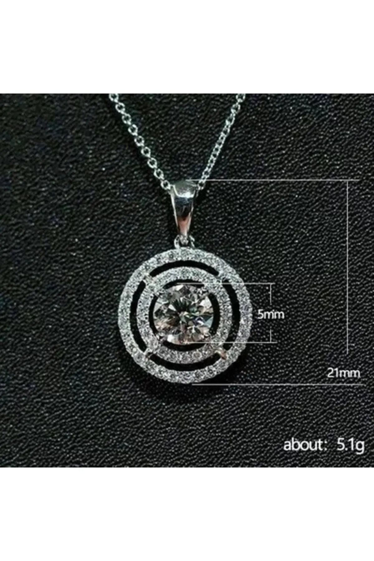 925 Ayar Gümüş Geometrik Zirkon Taşlı Kolye