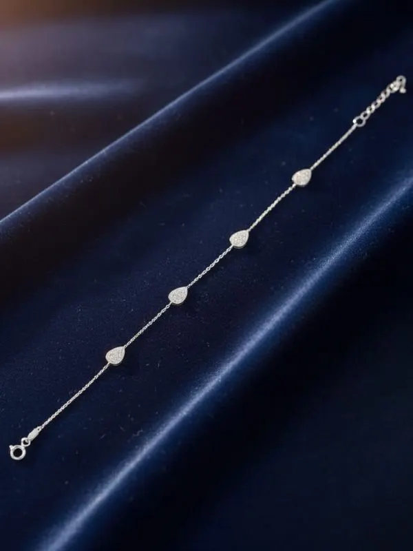 925 Ayar Gümüş Tek Sıra Mineli Tiffany Bileklik