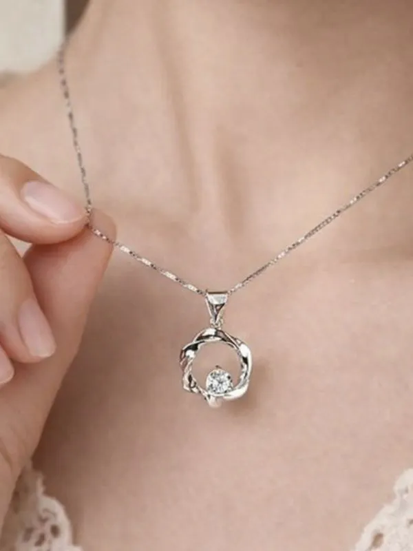 925 Ayar  Zirkon Taşlı Gümüş Kolye