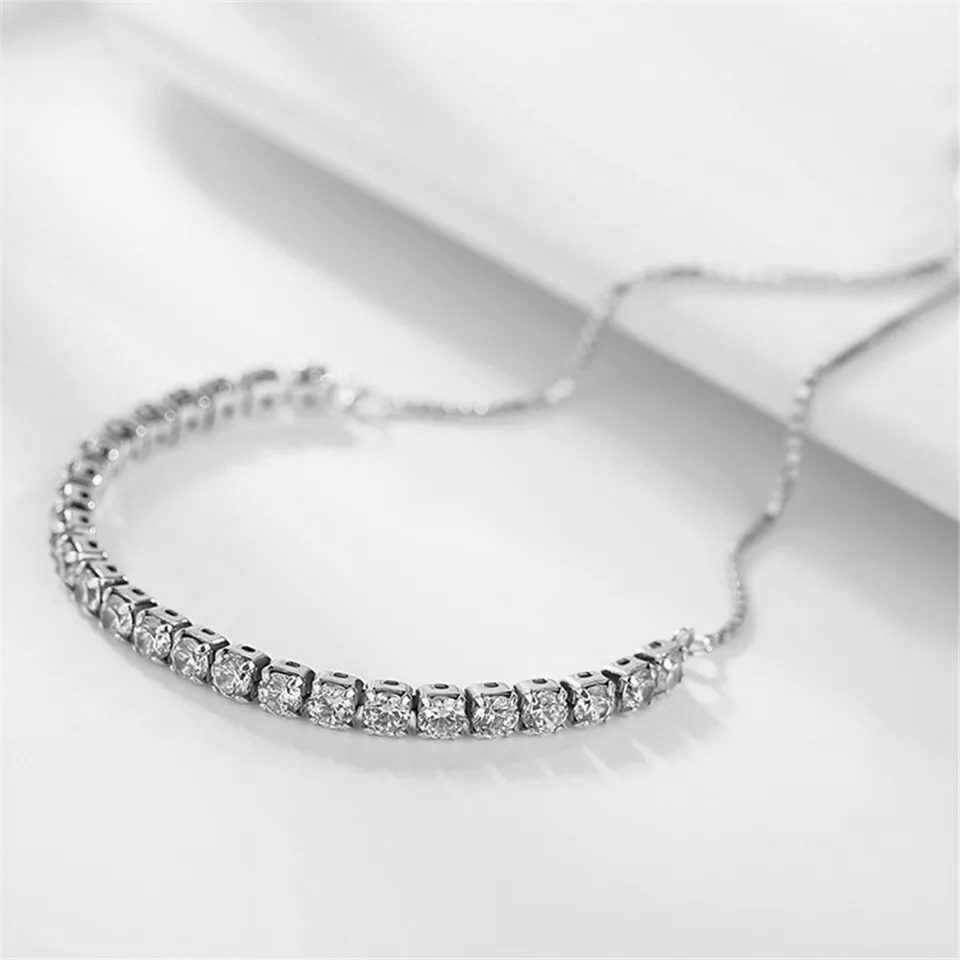 925 Ayar Gümüş Zirkon Taşlı Ayarlanabilir Suyolu Bileklik