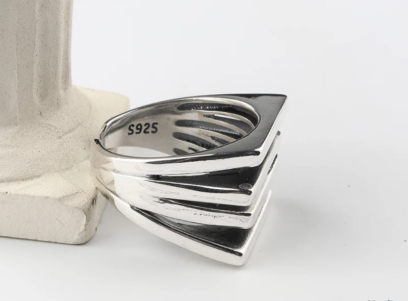 925 Ayar Çok Katmanlı Ayarlanabilir Bohem Tarz Gümüş Yüzük