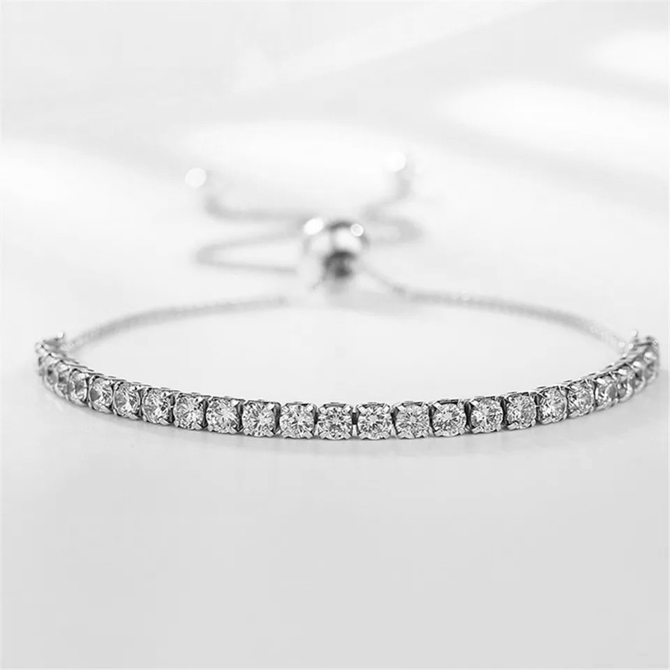 925 Ayar Gümüş Zirkon Taşlı Ayarlanabilir Suyolu Bileklik