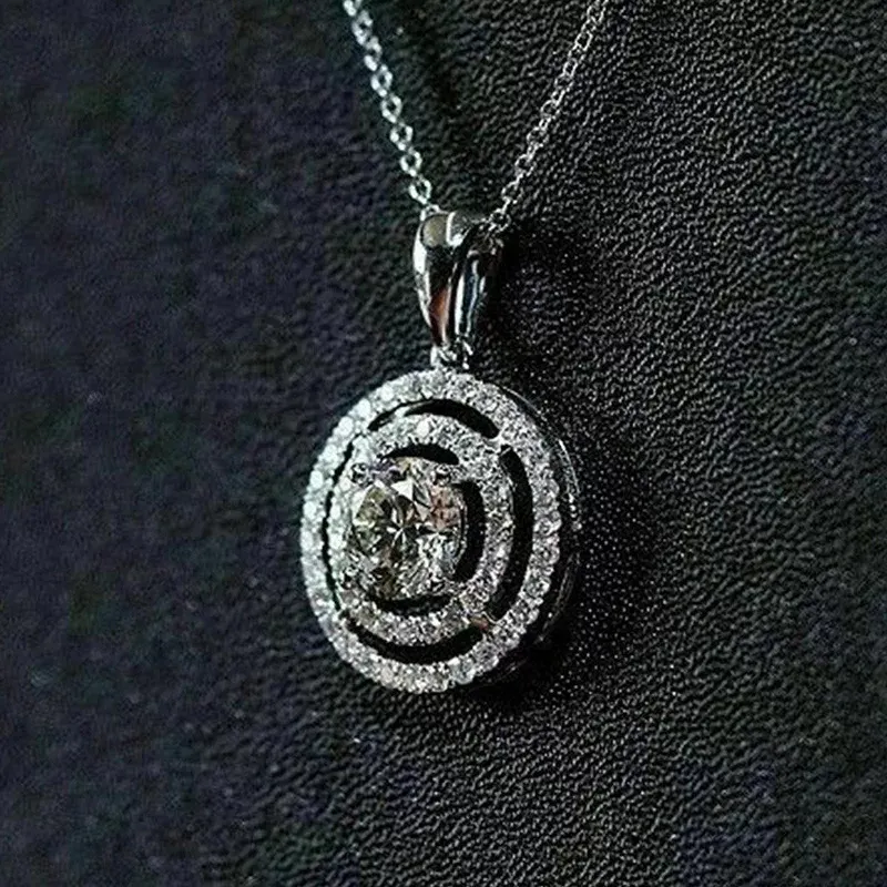 925 Ayar Gümüş Geometrik Zirkon Taşlı Kolye