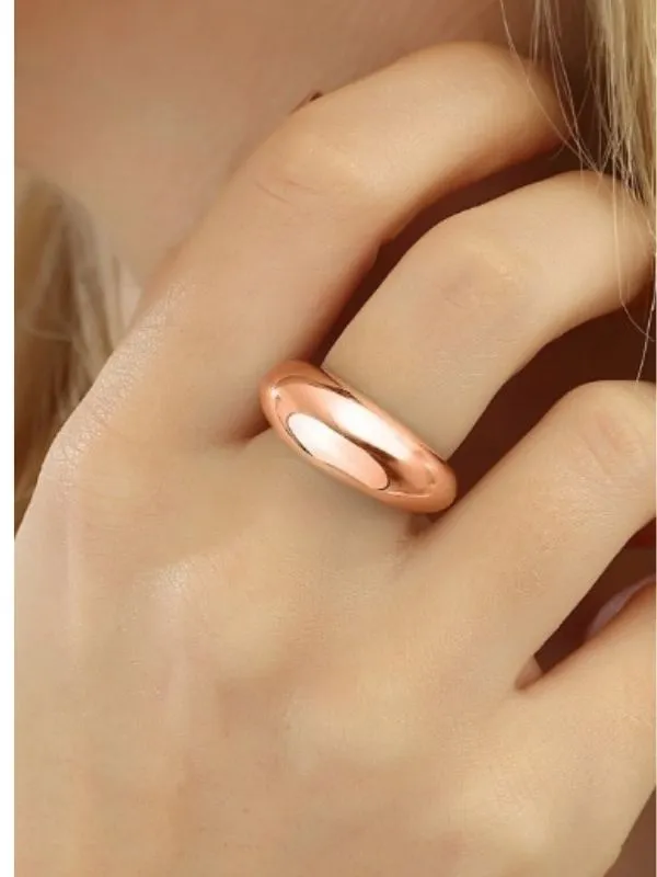 935 Ayar Bombeli Rose Renk Ayarlabailir Gümüş Yüzük