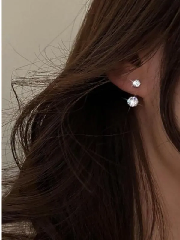 925 Ayar Kristal Taşlı İkili Gümüş Küpe