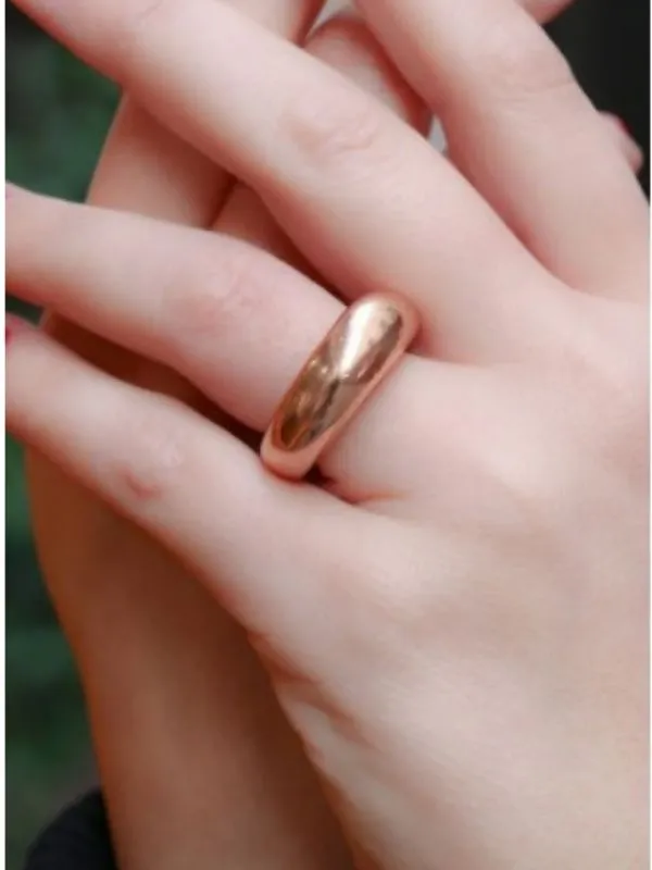 935 Ayar Bombeli Rose Renk Ayarlabailir Gümüş Yüzük